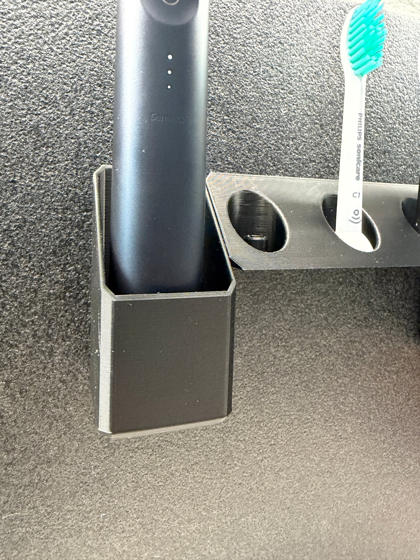 BrushDock Wall Set – Toothbrush & Head Holder Wall Mount (No Drilling Required)