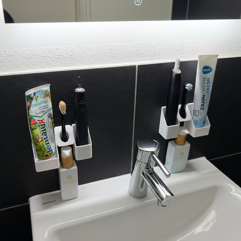 BrushDock Zahnbürstenhalter Duo-Set in weiß