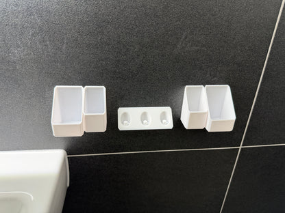 BrushDock Family Set S – Family set for 3 people (no drilling required) 