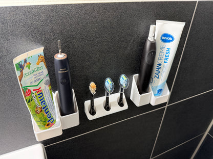 BrushDock Family Set S – Family set for 3 people (no drilling required) 