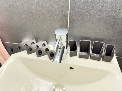 BrushDock Comfort Set – Wall Mount Set for Couples (No Drilling Required) 