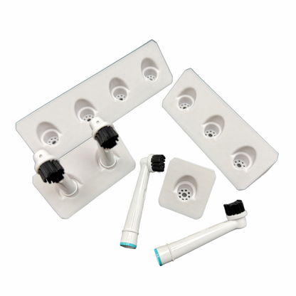 BrushDock – Toothbrush head holder for Oral-B (iO) &amp; Philips Sonicare – Wall mounting (no drilling required) 