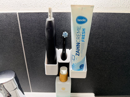 BrushDock Duo Set – Flexible wall mount set for couples (no drilling required) 