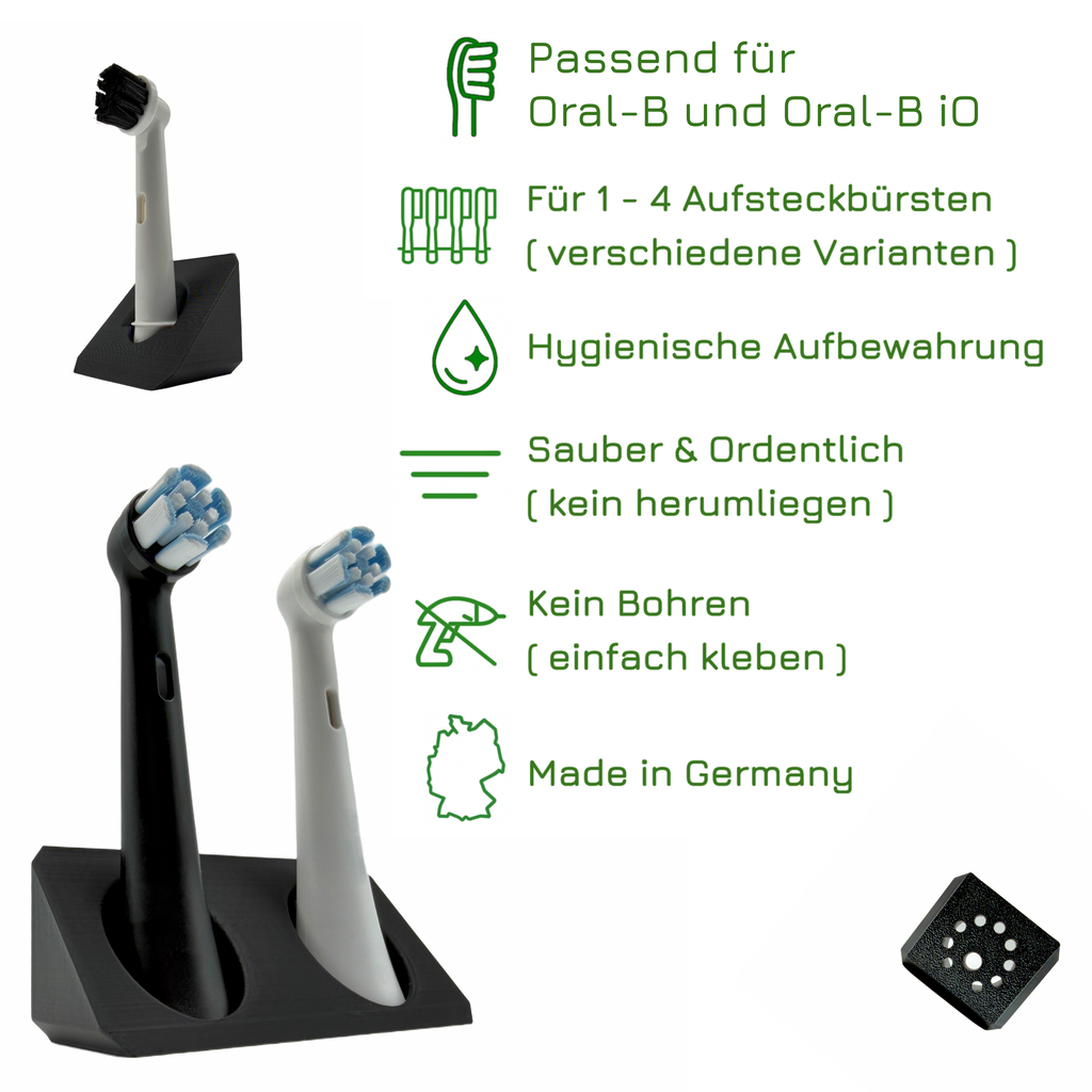 Zahnbürstenkopfhalter für Oral-B iO & Sonicare – BrushDock