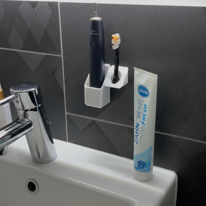 BrushDock Wall Set – Toothbrush &amp; Head Holder Wall Mount (No Drilling Required) 